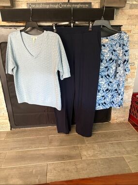 Ella Moss Navy Pull-On Trousers